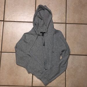Cropped zip up hoodie